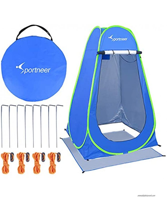 Sportneer Pop Up Privacy Changing Tent Camping Shower Tent Portable Dressing Bathroom Potty Tent for Camping Hiking Toilet Beach Sun Shelter Picnic Fishing with Carrying Bag UPF50+ 6.25 ft Tall