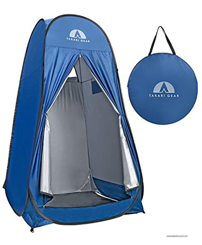 Takari Gear Portable Pop Up Extra Tall Privacy Tent with Easy Open Door Changing Room Pod Waterproof Outdoor Rain Shelter Camp Toilet for Dressing Room Porta Potty Camping Beach | Quick Setup