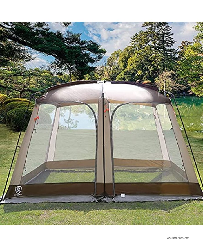 EVER ADVANCED Tent Screen House Room Outdoor Camping Canopy Gazebos for Patios 8-10 Person UV Protection 10' x12'