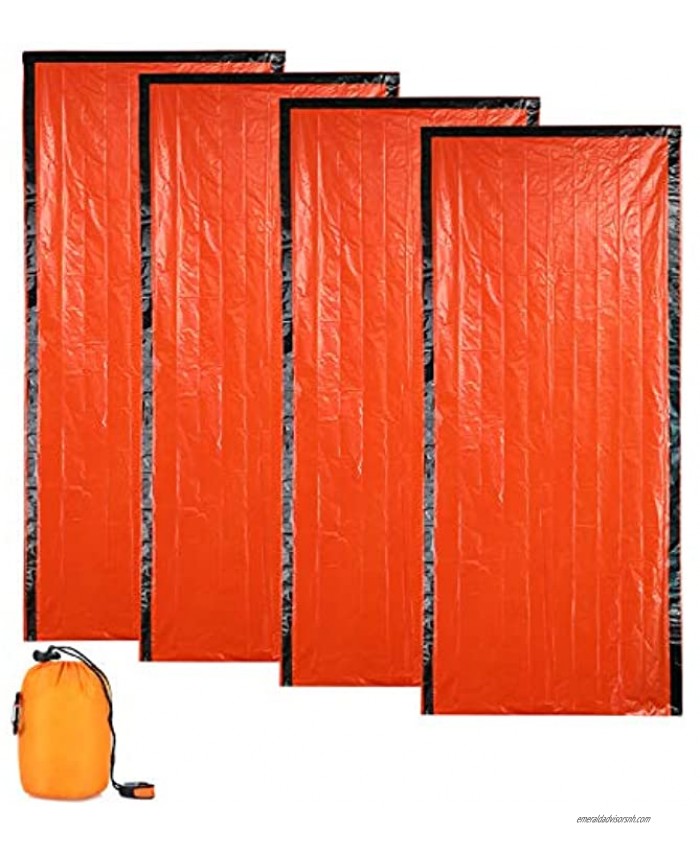 RODEZA Outdoor Emergency Survival Sleeping Bag1 4 Pieces-Thermal eflective Blanket-Waterproof Lightweight Barrier Blocks Infrared