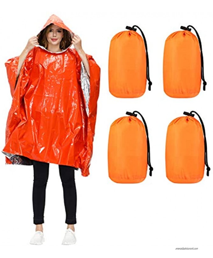 SAINUOD Emergency Survival Poncho Waterproof Blanket Rain Ponchos Keeps You Dry and Warm for Outdoor Activity