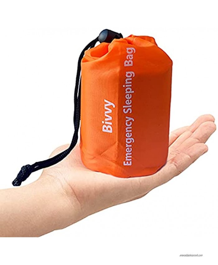 Vaupan Emergency Sleeping Bag Lightweight Thermal Bivy Sack Survival Shelter Blanket Bags Waterproof Survival Sleeping Bag Portable Sack for Camping Hiking Outdoor