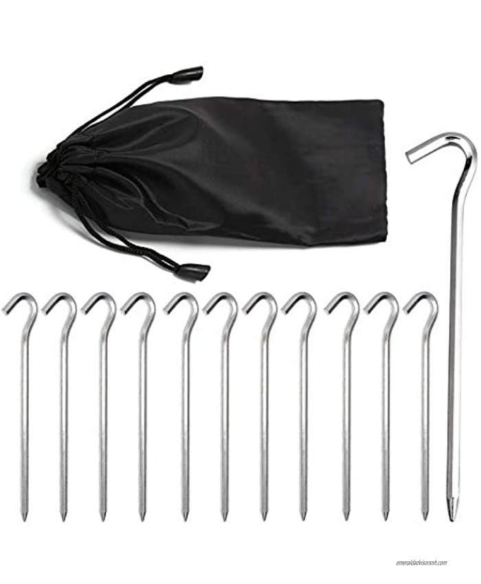 Bestay Tent Stakes,12 18 Pack 7075 Aluminium Tent Pegs -Outdoor Ultralight 7 Inch High Strength Tent Spike Nail for Camping Pitching Trip Sand,Hiking Garden and Canopy