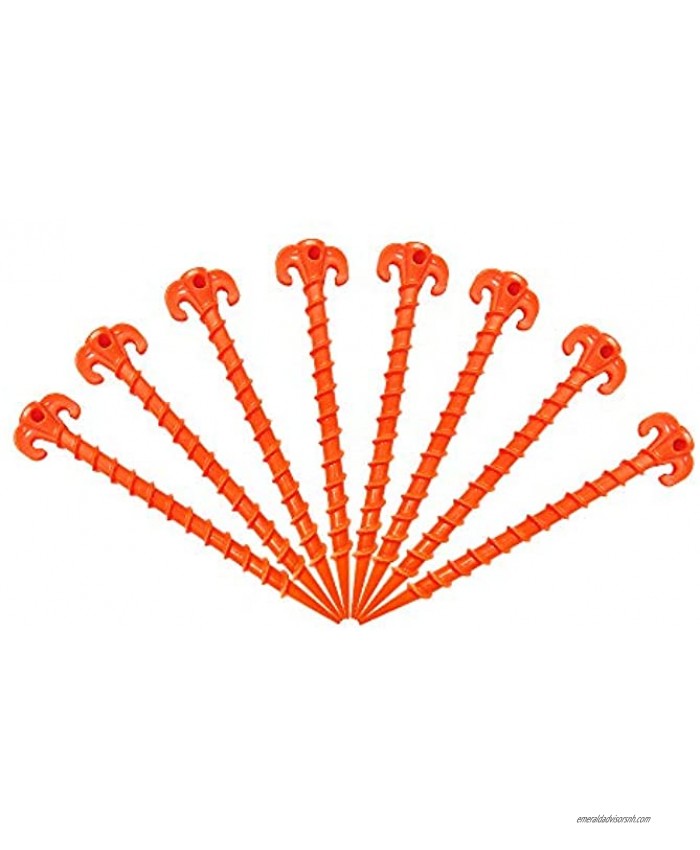 Canopy Stakes Tent Pegs Beach Tent Stakes Heavy Duty Screw Shape 10” 4 8 10 Pack Yellow Orange