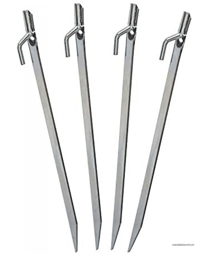Stansport 12” Steel Tent Stakes 4 Pack Silver 12 L x 0.75 W x 0.5 H