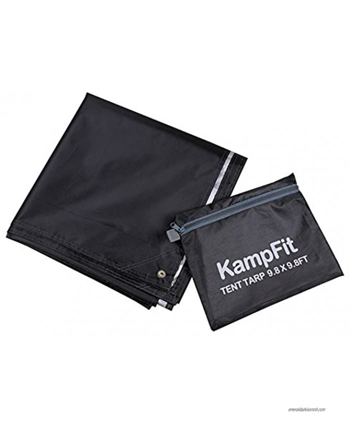 KampFit 9.8'x9.8' Waterproof Tent Footprint Camping Tarp with 6 Pcs Ultralight Tent Stakes