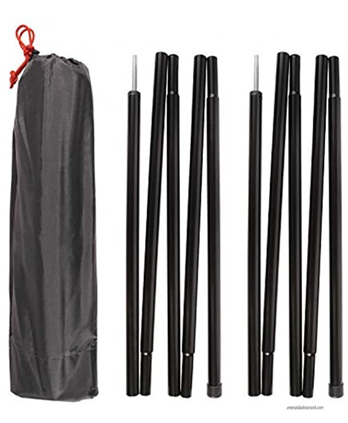 REDCAMP Collapsible Heavy Duty Tarp Poles Set of 2,6 Section 71 87 Lightweight Tent Poles for Tarp Canopy Awning