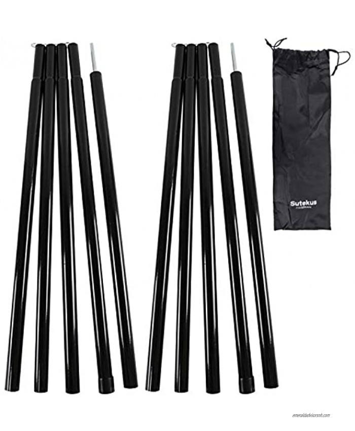 Sutekus Steel Rod Tent Pole Replacement Accessorie 2pc Set Adjustable Bars