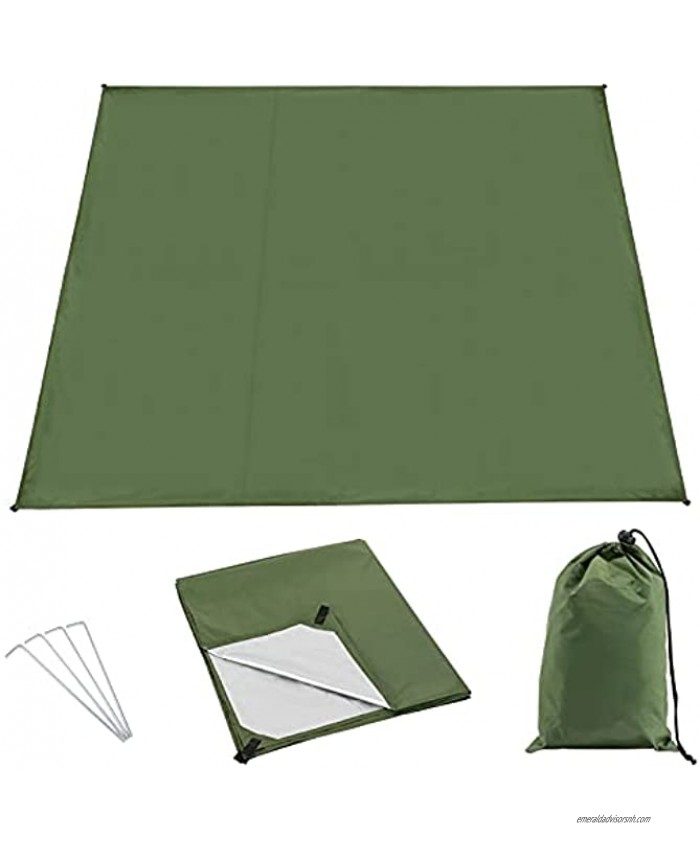 Waterproof Camping Tarp- 7.2 x 7.5ft Tent Footprints Tent Footprint with 4 Ground Stakes & Storage Bag Ultralight Tent Tarp Tent Floor Saver Ground and Floor Sheet Mat Tarps for Picnic Camping Hiking