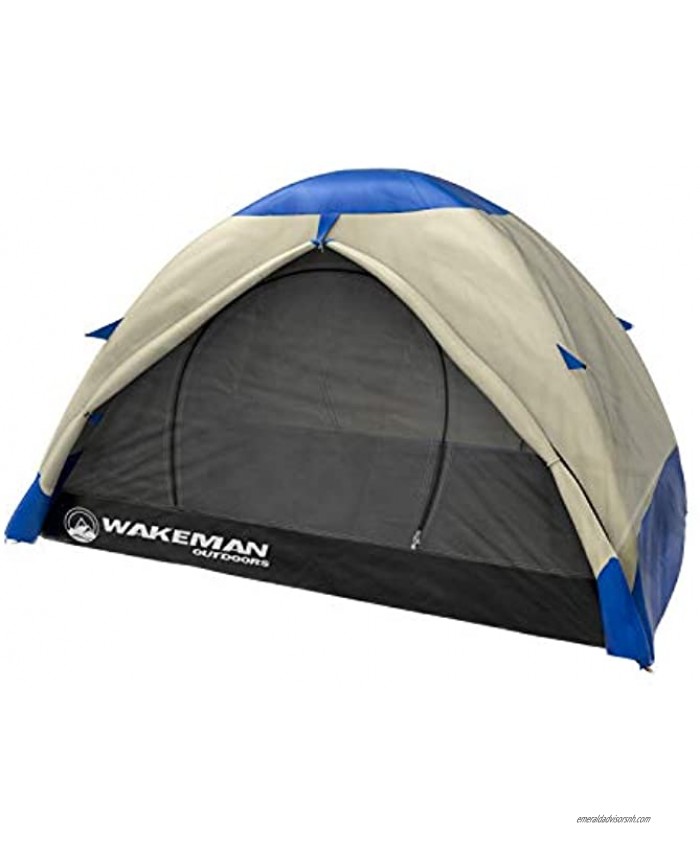2-Person Backpacking Tent- Waterproof Floor & Rain Fly & Carry Bag by Wakeman Outdoors