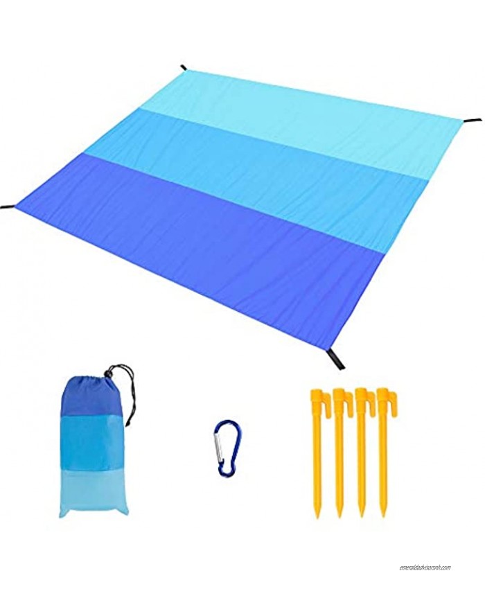 Beach Blanket Sandproof Waterproof Beach Mat Oversized 79 X 83 for 4-7 Adults Portable Outdoor Picnic Blankets Lightweight Durable Easy Clean for Beach Trips Camping Hiking