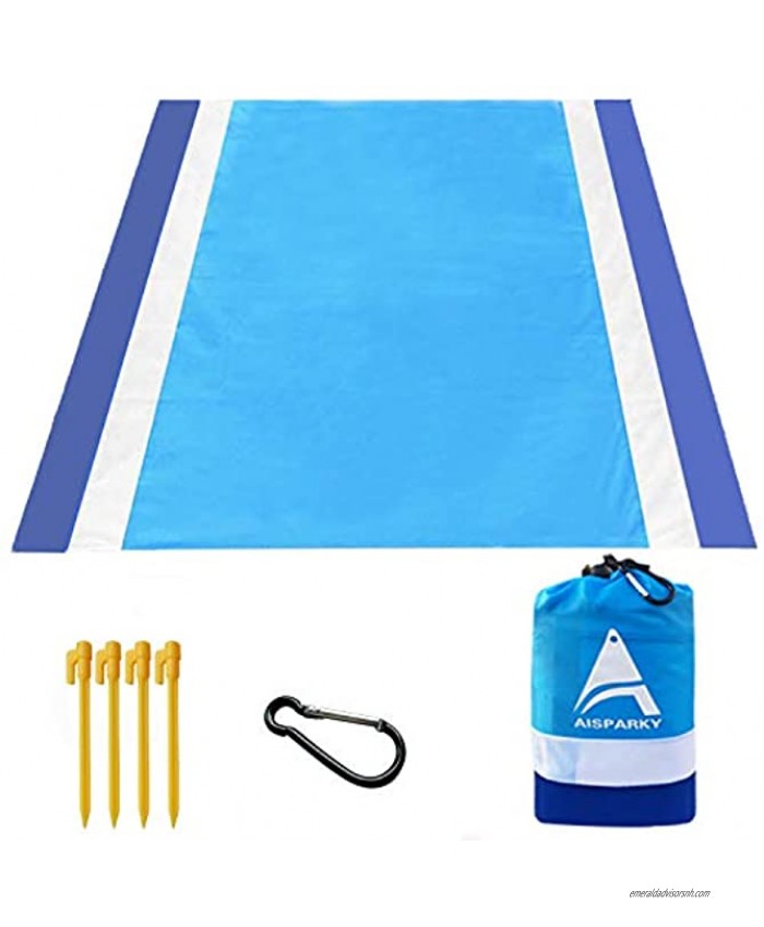 Beach Blanket Sandproof Waterproof for 4-7 Persons Quick Drying Beach Mat Made by Premium Nylon with Corner Pockets Durable Portable Picnic Blankets for Outdoor Travel 78 X 81
