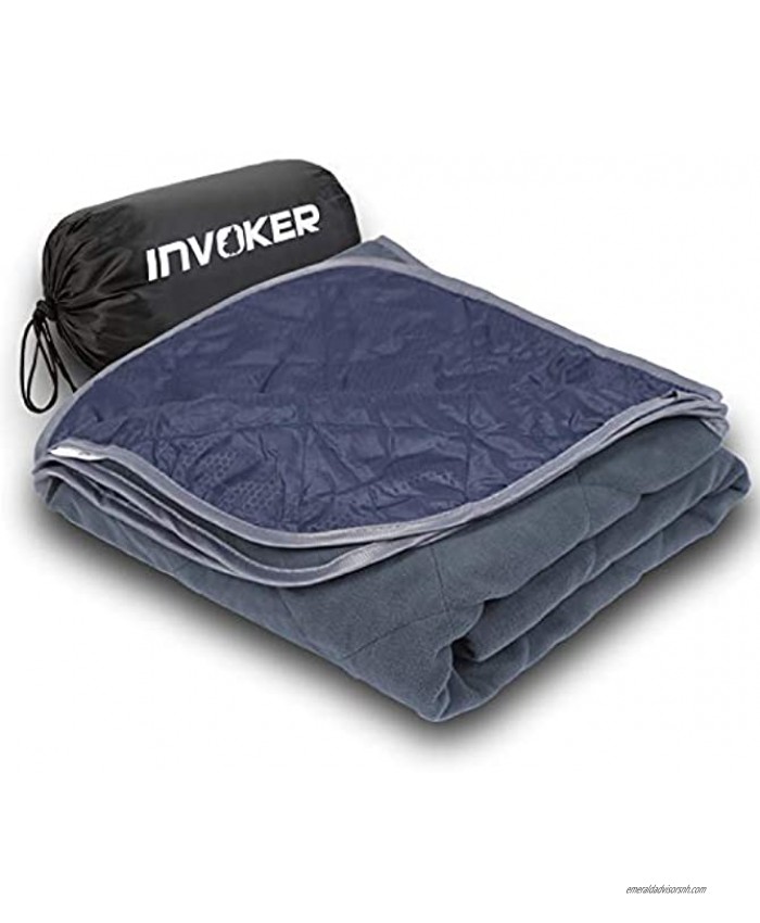 INVOKER Large Outdoor Warm Blanket Windproof,Waterproof,Sandproof,Quilted with Extra Thick Fleece Throw Blanket Ideal Blanket for Beaches Picnics Camping,Hiking Stadiums Dogs,78 x 57