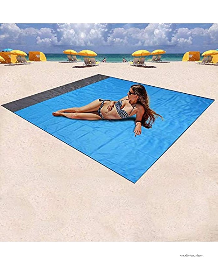 Mumu Sugar Sand Free Beach Blanket Large Oversized Waterproof Quick Drying Ripstop Nylon Compact Outdoor Beach Mat Best Sand Proof Beach Mat for Travel Camping Hiking and Music Festivals82” X79”