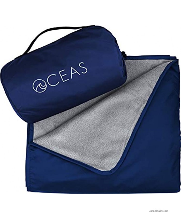 Oceas Large Waterproof Outdoor Blanket – Lightweight Camping Blankets for Cold Weather Picnic Stadium Camp & Car Use – Insulated Windproof and Water Proof Blanket Machine Washable Fleece