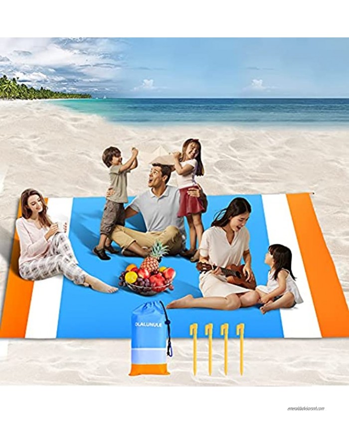 Olalunule Beach Mat,82×79inch Beach Blanket Can Be Used for 4-7 Adults Suitable for Portable Mat Sand Free Picnic Blanket Lightweight Outdoor Picnic Mat for Travel Camping Hiking