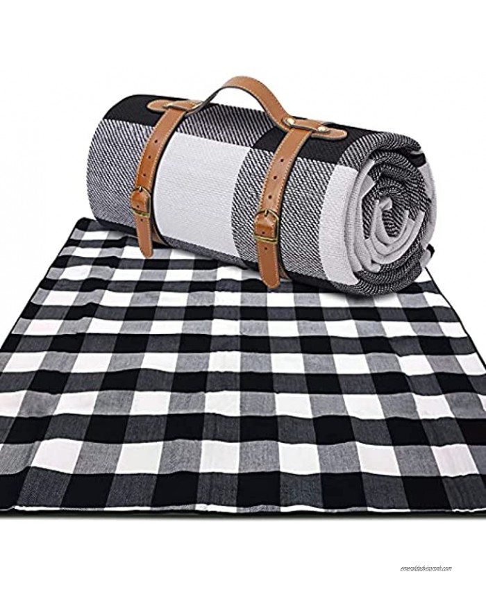 Sapsisel Picnic Blanket 80”x 80” Waterproof and Foldable 3-Layer Outdoor Blanket for 6 to 8 Adults,for Camping Park Beach Grass Indoors