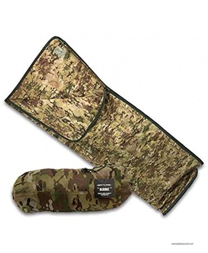 BATTLBOX BattlTac Camo Woobie Military Style Poncho Liner and Sleeping Bag with Zipper Multicam Camo
