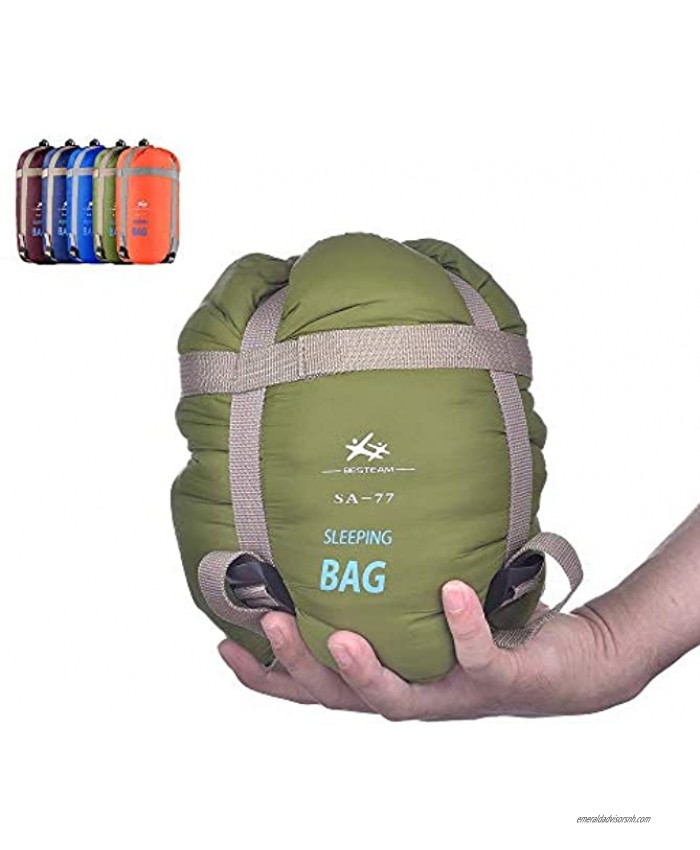 BESTEAM Ultra-Light Warm Weather Envelope Sleeping Bag 75 L x 30 W Outdoor Camping Backpacking & Hiking Fit for Kids Teens and Adults Spring Summer & Fall Waterproof & Compact