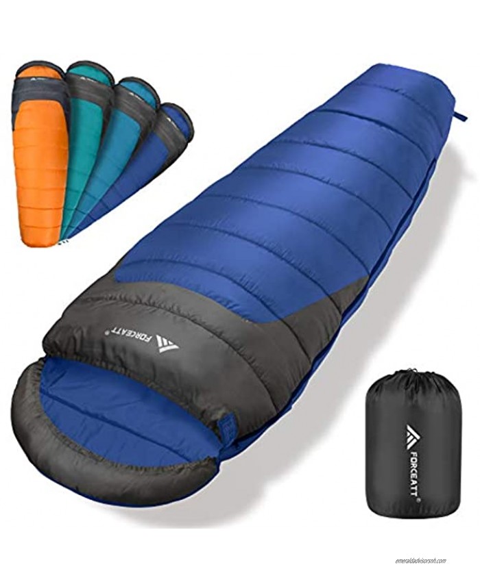 Forceatt Mummy Sleeping Bag for Adults,32-68 ℉ Suitable for 3-4 Seasons Ultra-Light Backpack Sleeping Bag，Lightweight Warm and Washable,for Outdoor Camping and Hiking Traveling