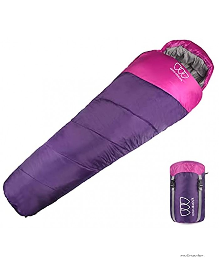 Mummy Sleeping Bag for Indoor and Outdoor Great for Kids Boys Girls Teens Adults. Portable and Lightweight for 3-4 Season Camping Hiking Traveling Backpacking and Outdoor