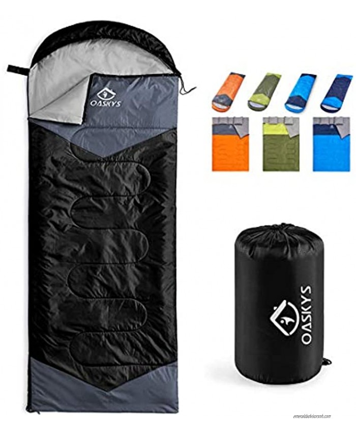 oaskys Camping Sleeping Bag 3 Season Warm & Cool Weather Summer Spring Fall Lightweight Waterproof for Adults & Kids Camping Gear Equipment Traveling and Outdoors
