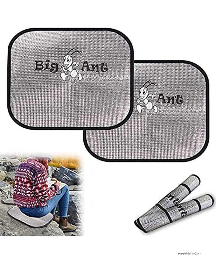 Big Ant 2 Pieces Outdoor Seat Pad Foldable Portable Thermal Seat Cushion Seat Pad Insulated Sitting Pads Thermal Seat Pad Hiking Seat Pad for Outdoor Camping Park Picnic Hiking Stadium