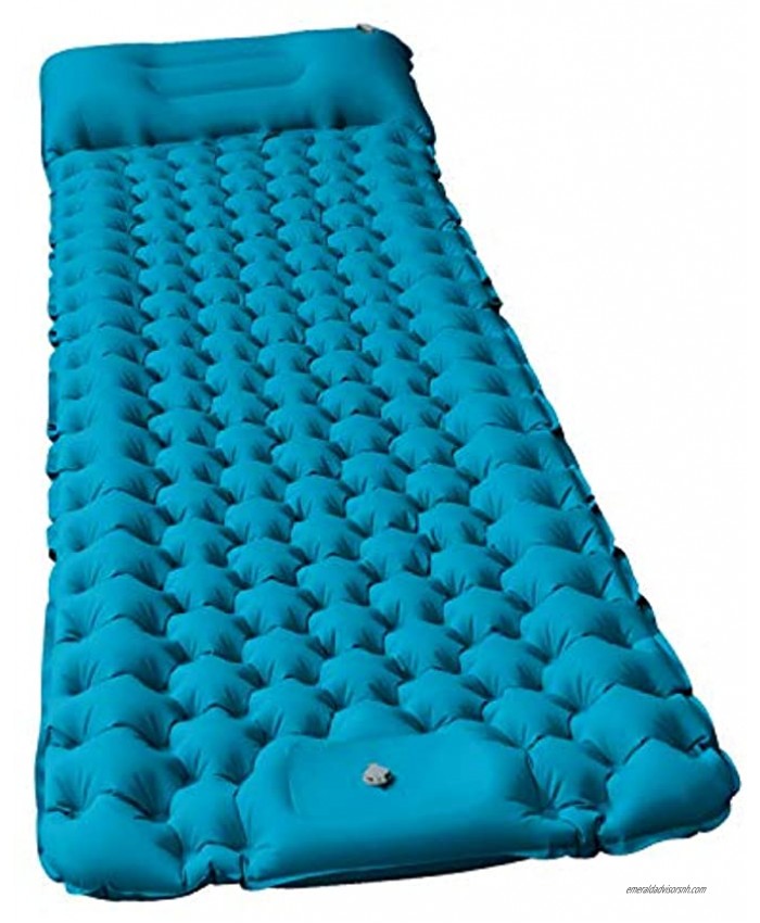 Camping Air Sleeping Pad Mat GDPETS 2020 New Foot Press Camping Pads for Backing Hiking Traveling Durable Waterproof Lightweight Hiking Pad Peacock Blue