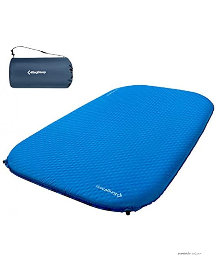 KingCamp Deluxe Series Self Inflating Camping Sleeping Pad Thick Foam Mat Mattress Single and Double 3 Size