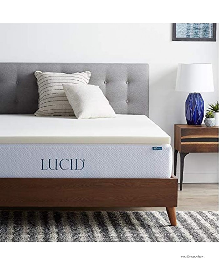 LUCID Topper 2 Inch Traditional Foam Mattress Hypoallergenic-Ventilated-Conforming Support-Full