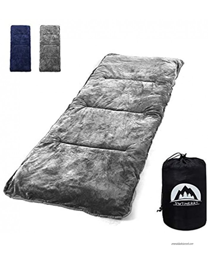 SWTMERRY Sleeping Cot Pads 75 x 29 with Elastic Straps Portable for Outdoor & Hiking Cotton Soft Thick Camping Cot Pad,Waterproof Grey & NavyBlue