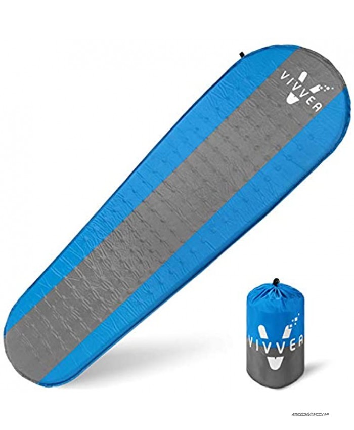 VIVVEA Self Inflating Lighweight Sleeping Pad Compact Thick and Durable -Ideal for Outdoor Camping Hiking and Backpacking -Self-Inflating Sleep Pad is Sleeping Bags. No Air Leakage