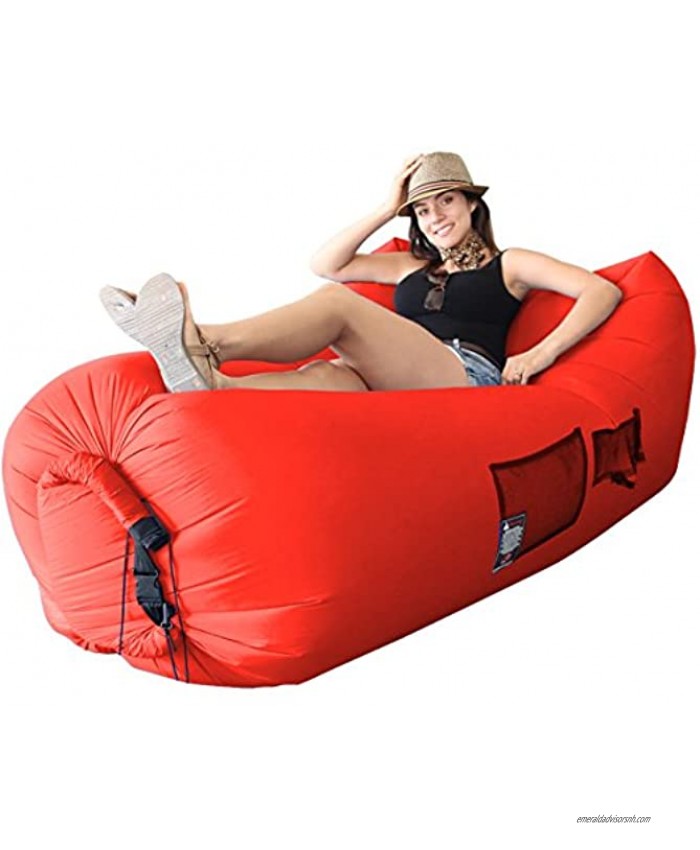 EasyGoProducts Woohoo 3.0 Giant Outdoor Inflatable Lounger with Carry Bag RED 1 Inflatable Lounger EGP-WH3-001-RED