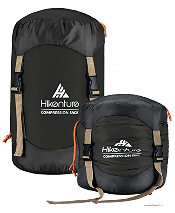 Hikenture Compression Sack for Sleeping Bag Upgrade 2.0 Anti-Tear Nylon Sleeping Bag Stuff Sack 10L 14L 20L 30L Water-Resistant Compression Bag Storage Bag for Camping Hiking Backpacking Outdoor