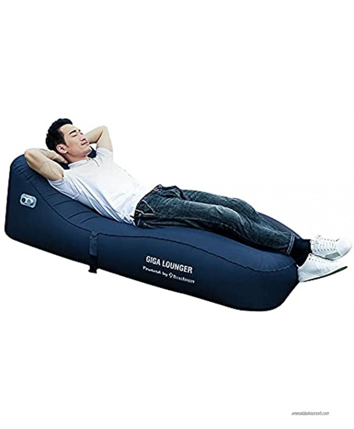 MicroNovelty GIGA Lounger GS1:one-Key Automatic Inflatable Lounger,Integrated Electric Pump & Power Bank,Inflate with just one Click,60s Fast Inflating,150kg Bear Weight,Wear-Resistant Material