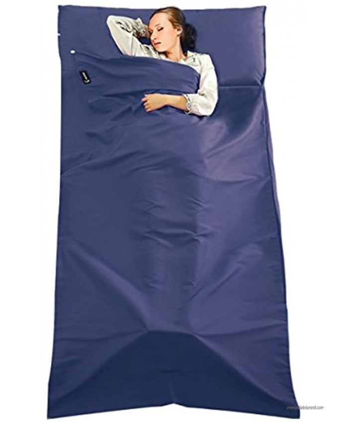VeMee Sleeping Bag Liner Travel Sleeping Liner Lightweight Breathable Cotton Sleeping Camping Sheet Ultralight Compact Sleep Sheet Carry Bag for Picnic,Hiking