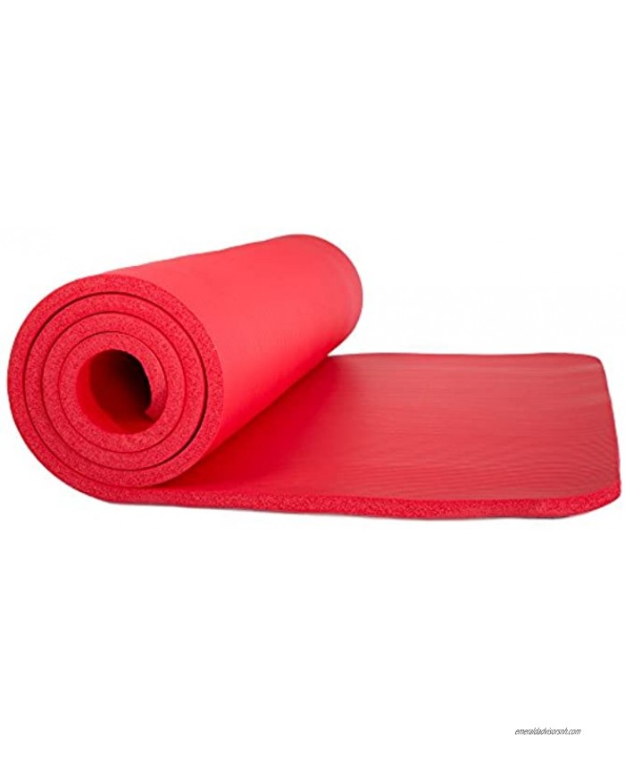 Wakeman Sleeping Pad Lightweight Non Slip Foam Mat with Carry Strap Outdoors Thick Mattress for Camping Hiking Yoga and Backpacking Red L 72” x W 24” x H x 0.50” 75-CMP1015