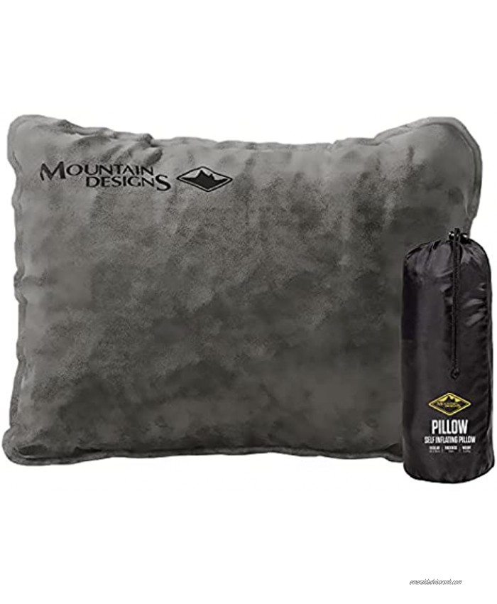 Camping Pillow by Mountain Designs Comfortable Inflatable Pillow and Camping Pillows Camp Pillow is Lightweight and Comfortable. Camping Gear and Camping Accessories by Mountain Designs