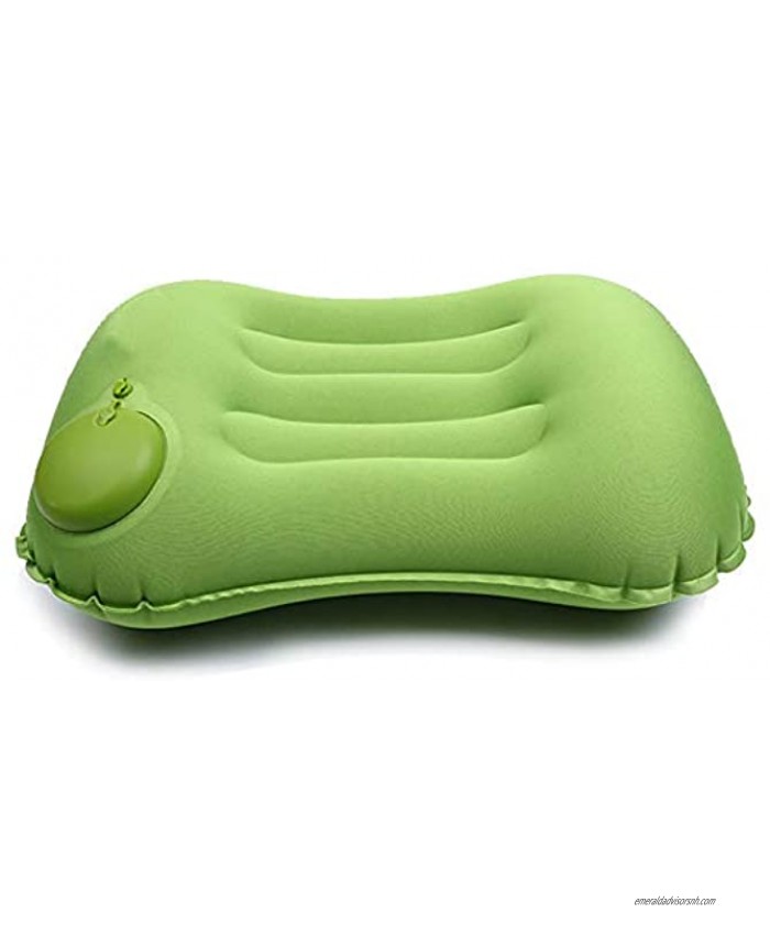 Emoly Ultralight Inflatable Camping Pillow Compressible Comfortable for Sleeping While Traveling Hiking Backpacking Ergonomic Inflating Camping Pillows for Neck and Lumbar Support Green