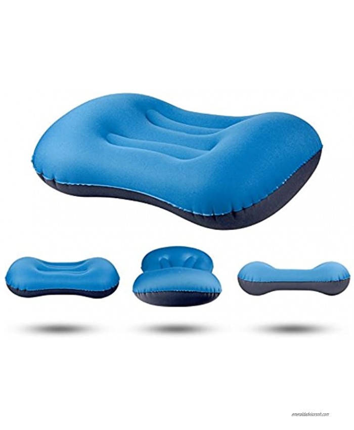 Inflatable Pillow Air Pillow for Camping and Travel Comfortable & Ergonomic Camp Pillows Blue