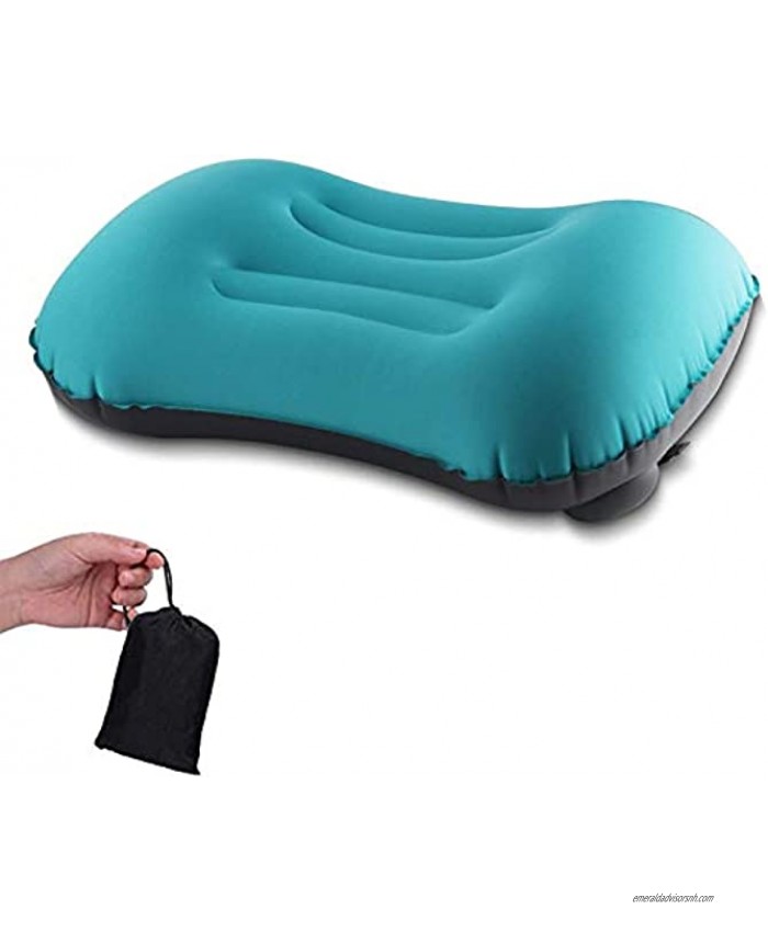 Manual Pressure Inflating Camping Pillows Hand Press Inflatable Design Compressible Compact Inflatable Comfortable Ergonomic Pillow for Neck & Lumbar Support While Camping Backpacking，Hiking
