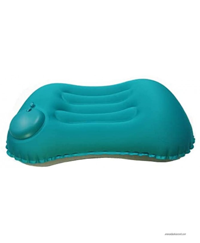 Ultralight Inflatable Camping Travel Neck Pillow Compressible Compact Comfortable Ergonomic Inflating Pillows for Neck&Lumbar Support While Camp Beach,Office,Backpacking Peacock Blue