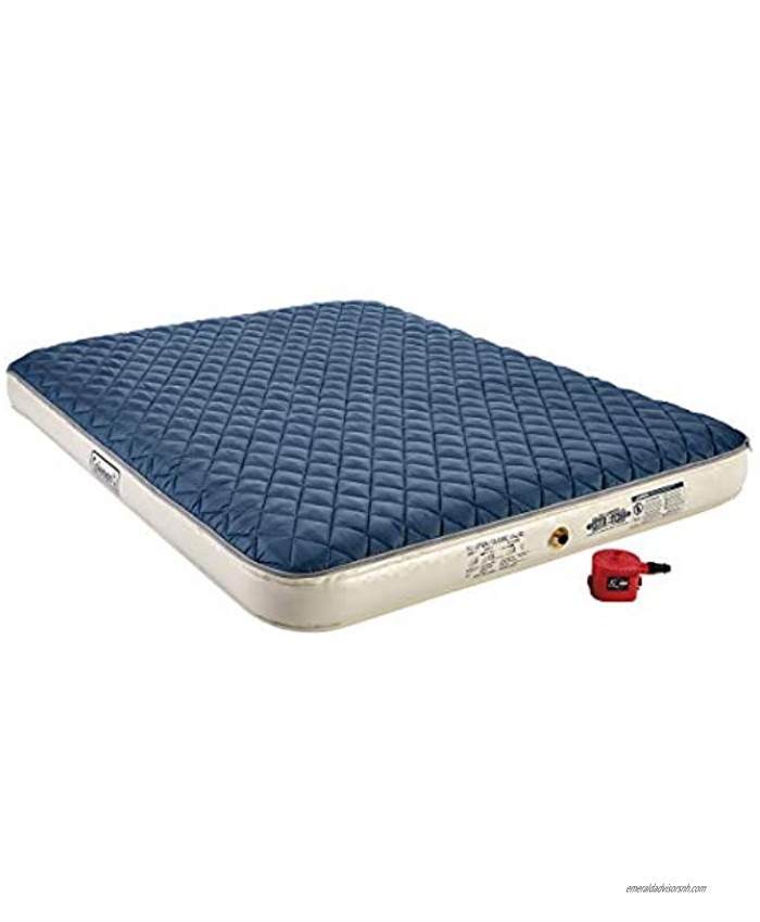 Coleman Inflatable Airbed with Zip-On Insulated Mattress Topper & Battery-Operated Pump Queen