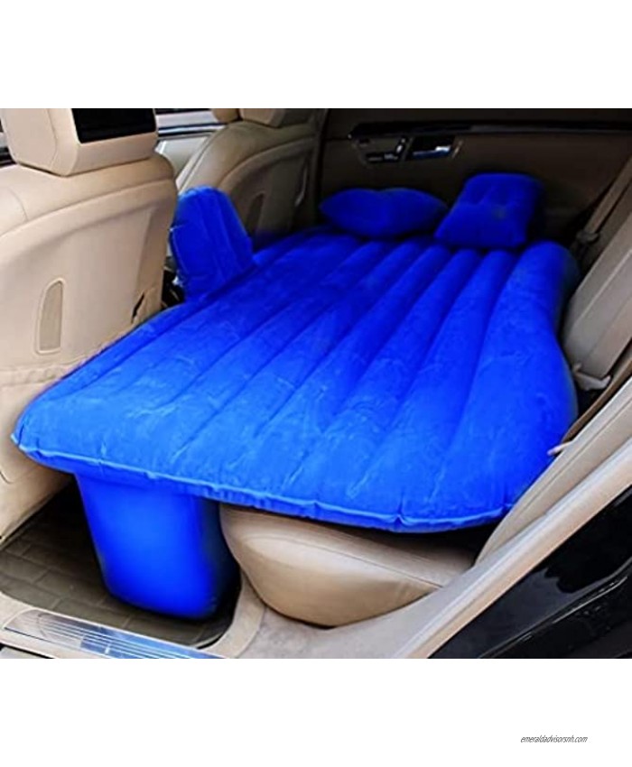 DORUOD Car Air Mattress with Headboard Pillows and Air Pump Car Back Seat Air Bed Floating Bed Portable Sleep Pad for Camping Travel Blue