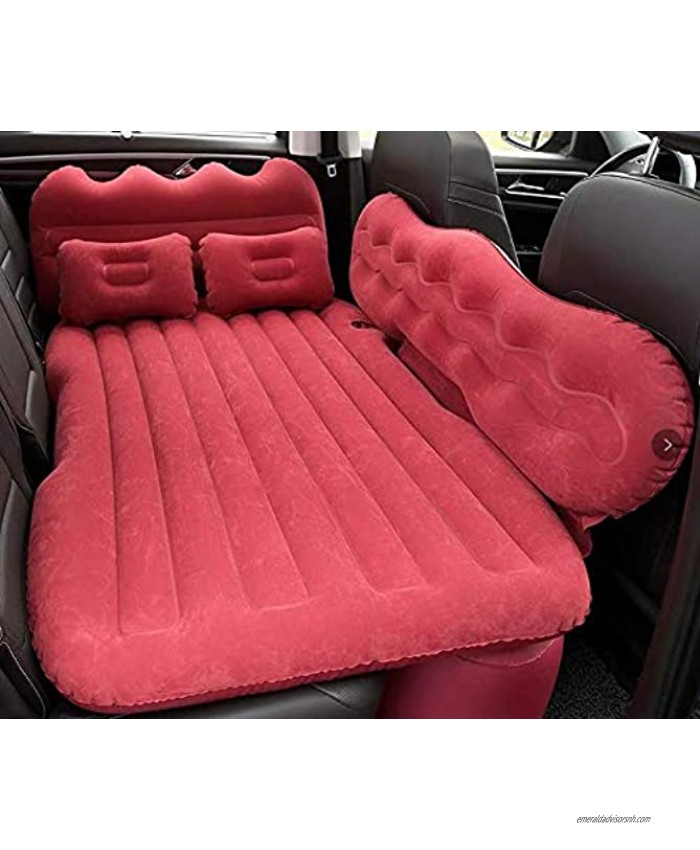 TOPHORT Inflatable Car Air Mattress Red Inflatable Bed for Car Travel Bed Truck Air Mattress for Car Sleeping Fits Most Car Models for Camping Travel Hiking Trip and Other Outdoor Activities Red