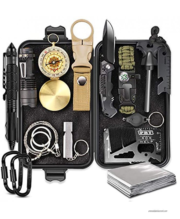 EMDMAK Survival Gear Outdoor Emergency Survival Kit for Camping Hiking Hunting Fishing Travelling or Adventures