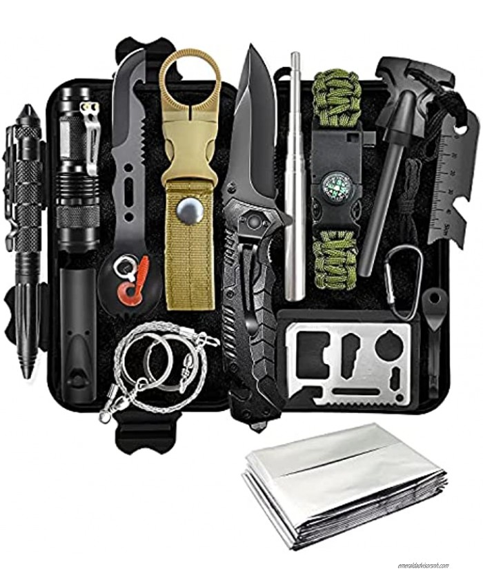 Gifts for Men Dad Husband Boyfriend Fathers Day Survival Gear and Equipment 13 in 1 Emergency Survival Tools Camping Accessories Christmas Birthday Gifts Ideas for Camping Fishing Hunting Hiking