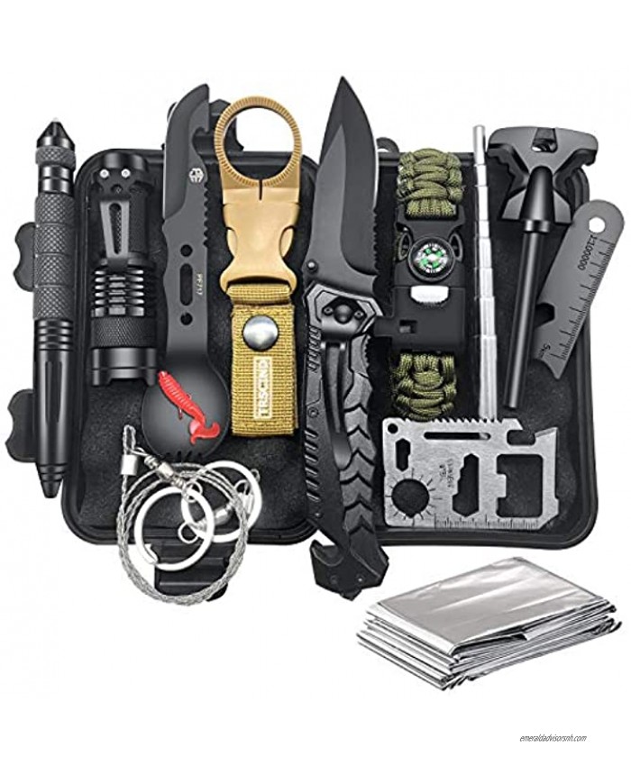 Gifts for Men Dad Husband Survival Gear and Equipment 12 in 1 Survival Kit Fishing Hunting Christmas Birthday Gift Ideas for Him Teen Boy Boyfriend Cool Gadgets Stuff Emergency Camping Accessories