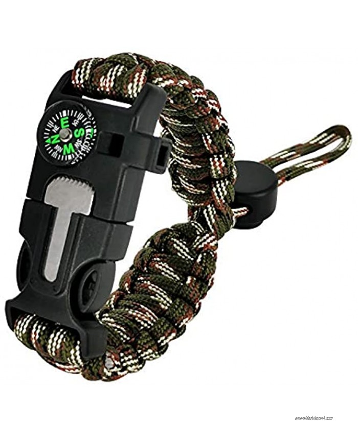 Splendorflying Adjustable Bracelet 7 core 5 in 1 Emergency Sports Wristband Gear kit Waterproof Compass Multi-Tool Wilderness Adventure Umbrella Rope Bracelet