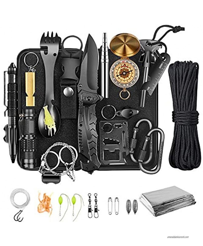 Survival Gear and Equipment,Survival kit 30 in 1,Cool Camping Hiking Hunting Fishing Gifts for Men dad Husband Father boy Friend